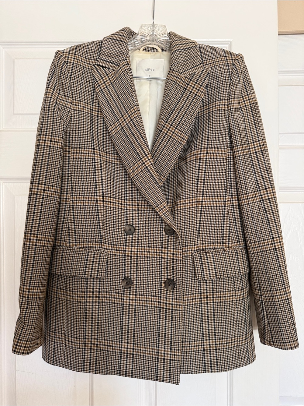 Aritzia Wilfred Margaux Tanning HoundstoothBlazer 0